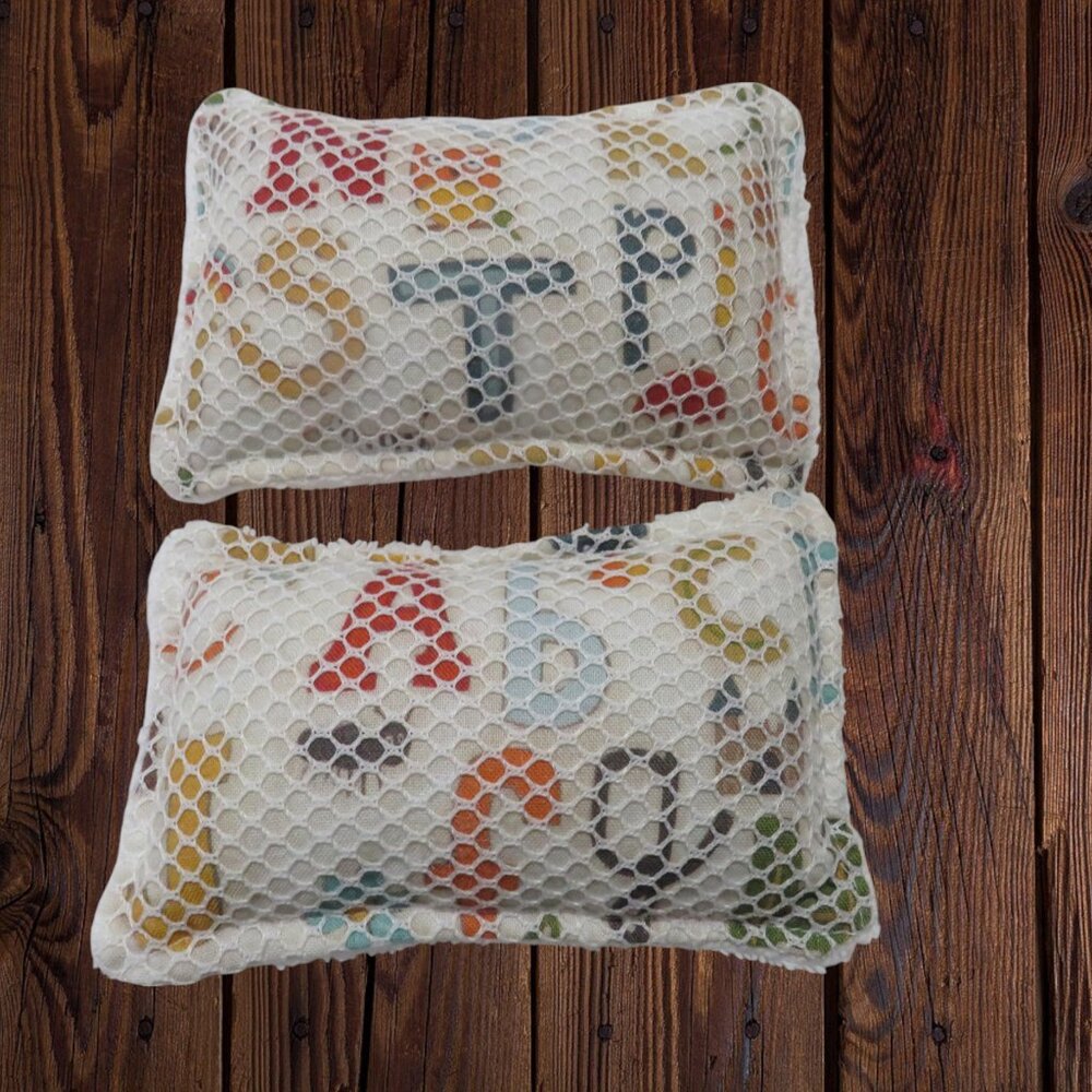 Handmade Reusable Sponges Washable  Set of 2 Cute Alphabet Letters